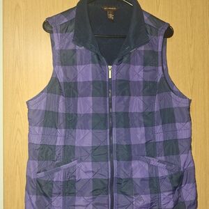 Bit & Bridle Purple and Black Plaid Vest